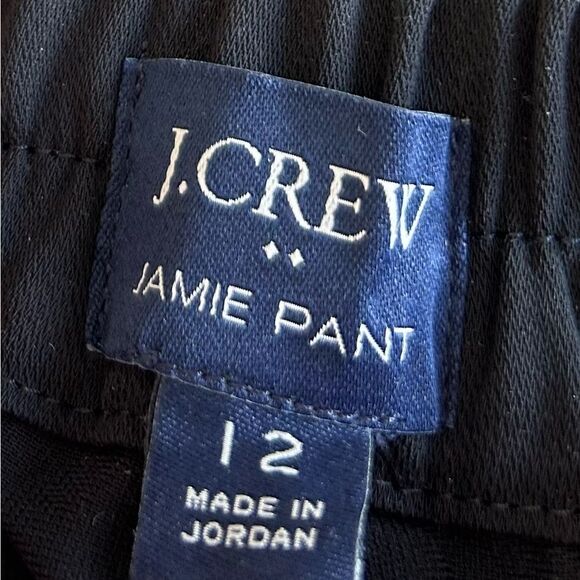 J. Crew Black Jamie Pant High Rise Pull On Elastic Waist Size 12 - Picture 4 of 9